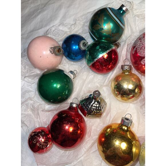 Vintage 1950's Mercury Glass Micah Christmas Ornaments Unmarked Shiny Brite #19 - Picture 8 of 12